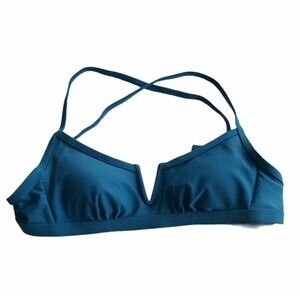 Xhilaration Juniors Bikini Top Size XS Blue V-Wire Bralette Bathing Suit Swim
